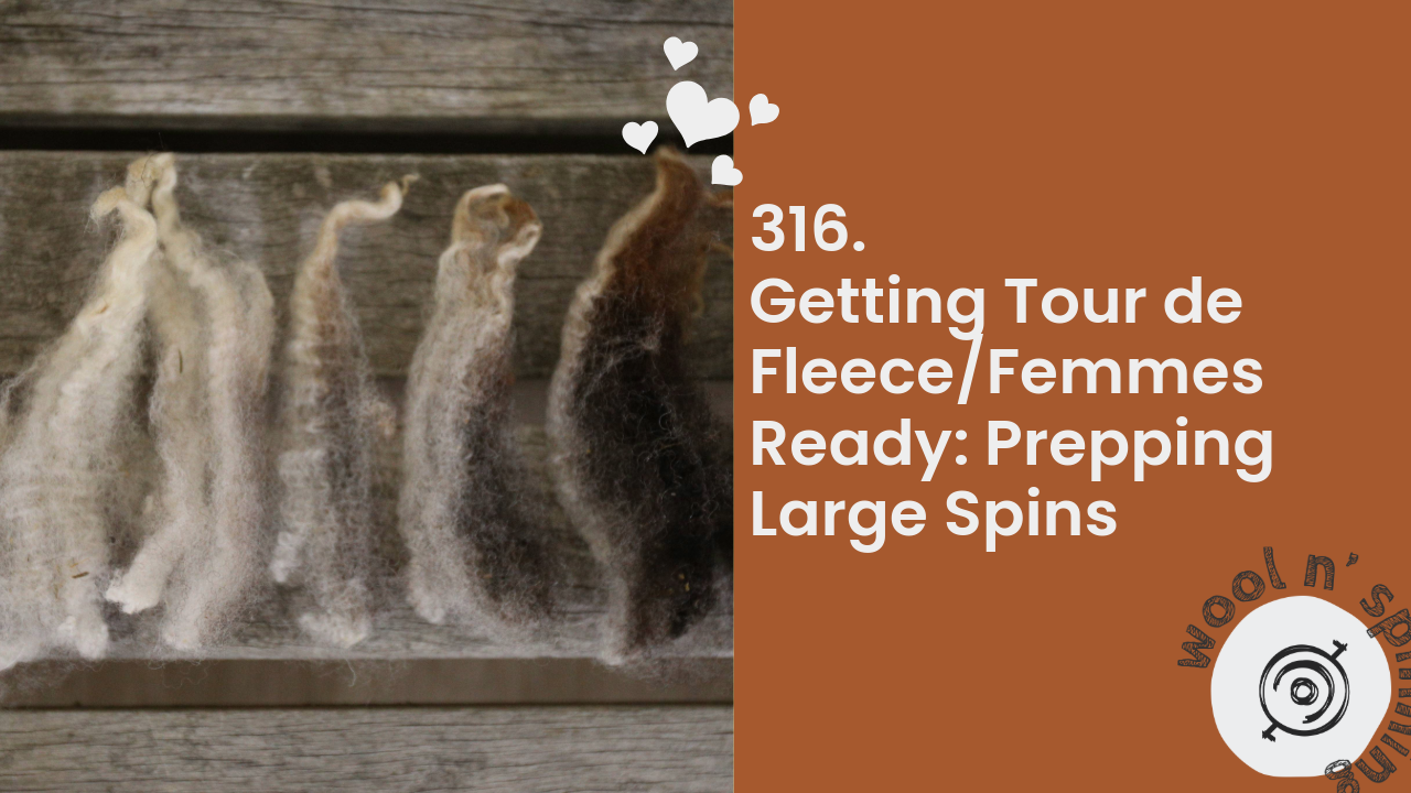 Getting Tour de Fleece/Femmes Ready: Prepping Large Spins | Wool n’ Spinning, ep. 316